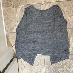 NWOT size Large Jockey Open Back Gray Long Sleeve Top